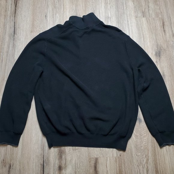 Polo Ralph Lauren Sweater Mens Large 1/4 Zip  Pullover Long Sleeve Black Pima - Picture 10 of 10
